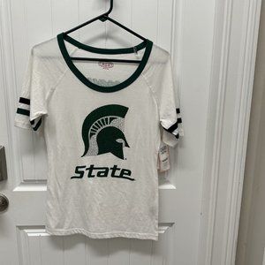 Michigan State Spartans T Shirt V Neck Women's Embellished New old stock